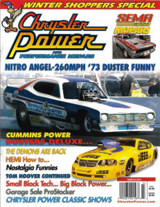 CHRYSLER POWER 2012 MAR - NITRO ANGEL DUSTER, CUMMINS DUSTERS, DEMONS, HOOVER